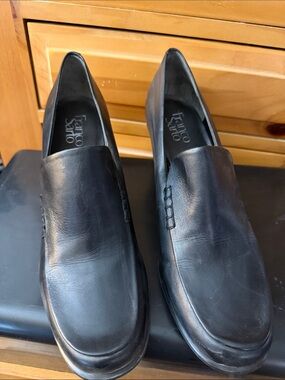 Franco Sarto Men's Black Leather Slip-On Pump Loafers